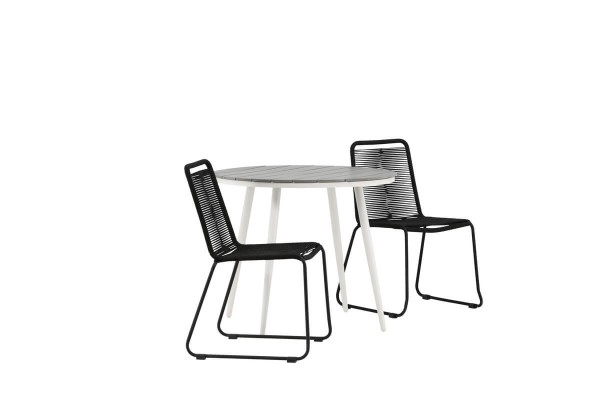 Break, Lindos rund matgrupp Ø90 cm svart/grå Venture Home