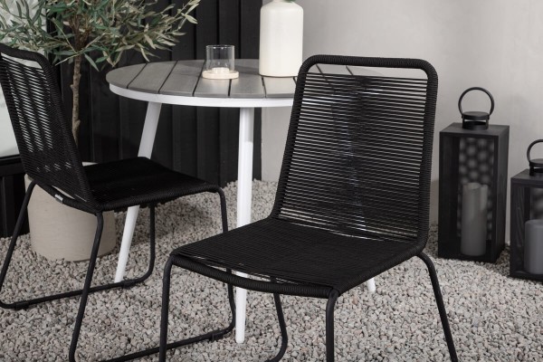 Break, Lindos rund matgrupp Ø90 cm svart/grå Venture Home