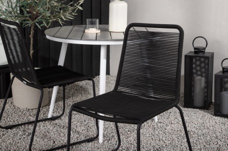 Break, Lindos rund matgrupp Ø90 cm svart/grå Venture Home