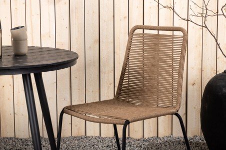 Break, Lindos rund matgrupp Ø90 cm svart/brun Venture Home