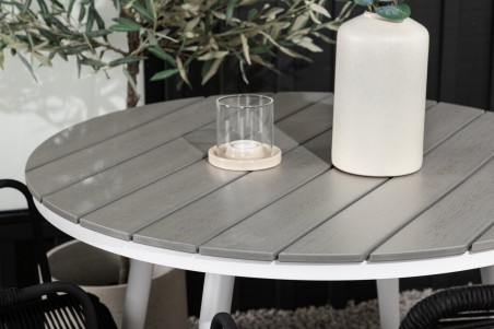 Break, Lindos rund matgrupp Ø90 cm grå/svart Venture Home