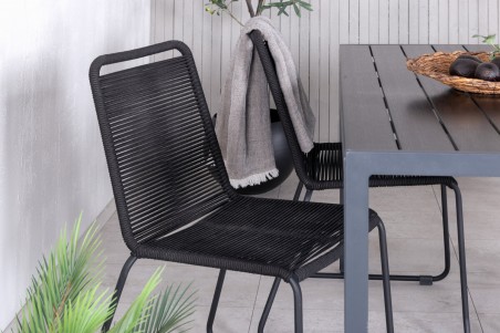 Break, Lindos matgrupp 1 bord + 4 stolar svart Venture Home