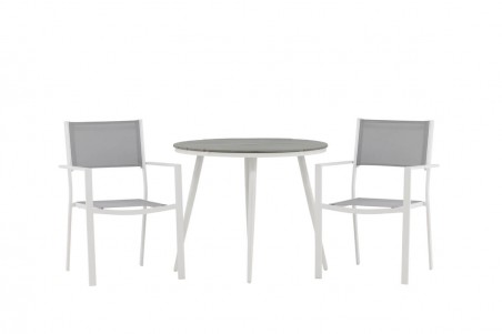 Break, Copacabana rund matgrupp Ø90 cm grå/vit Venture Home