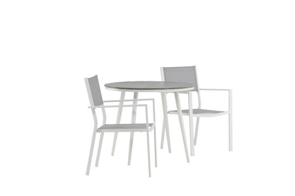 Break, Copacabana rund matgrupp Ø90 cm grå/vit Venture Home