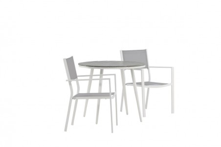 Break, Copacabana rund matgrupp Ø90 cm grå/vit Venture Home