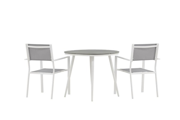 Break, Copacabana rund matgrupp Ø90 cm grå/vit Venture Home