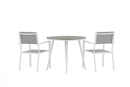 Break, Copacabana rund matgrupp Ø90 cm grå/vit Venture Home