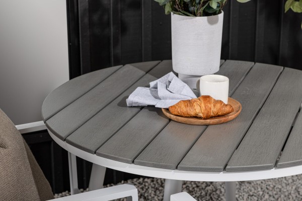 Break, Copacabana rund matgrupp Ø90 cm grå/vit Venture Home