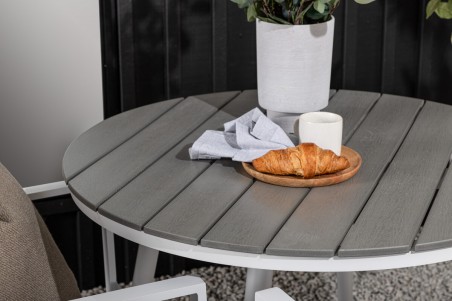 Break, Copacabana rund matgrupp Ø90 cm grå/vit Venture Home
