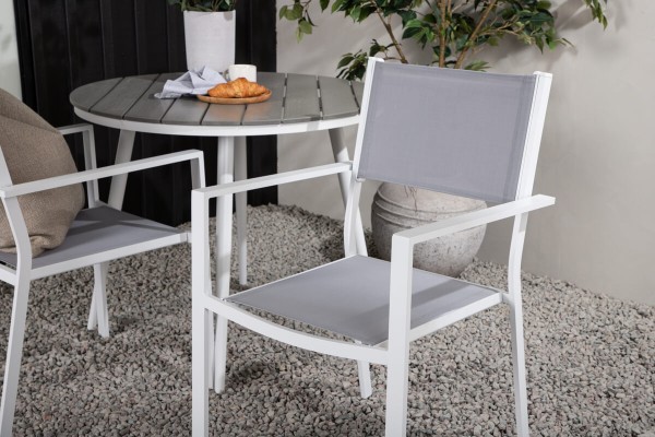 Break, Copacabana rund matgrupp Ø90 cm grå/vit Venture Home