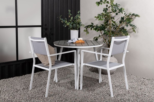 Break, Copacabana rund matgrupp Ø90 cm grå/vit Venture Home