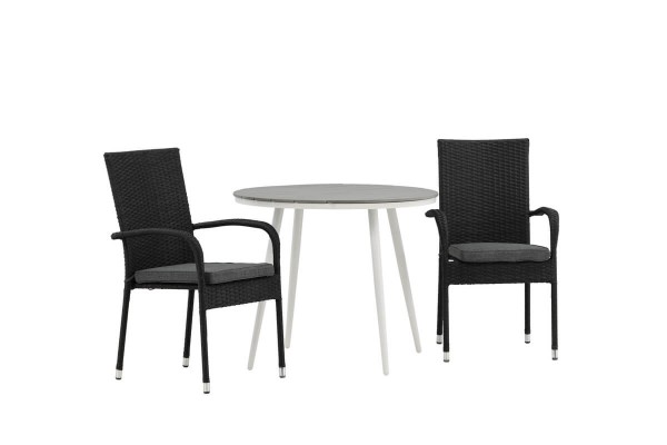 Break, Anna rund matgrupp Ø90 cm grå/svart Venture Home