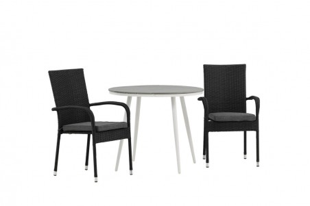 Break, Anna rund matgrupp Ø90 cm grå/svart Venture Home