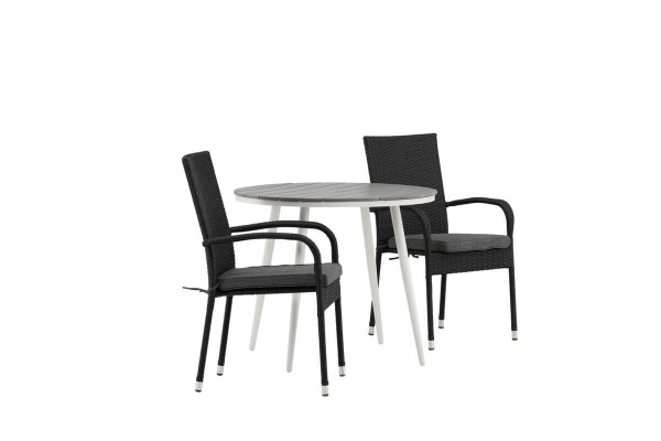 Break, Anna rund matgrupp Ø90 cm grå/svart Venture Home