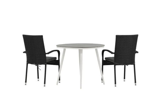 Break, Anna rund matgrupp Ø90 cm grå/svart Venture Home