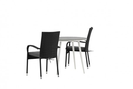 Break, Anna rund matgrupp Ø90 cm grå/svart Venture Home