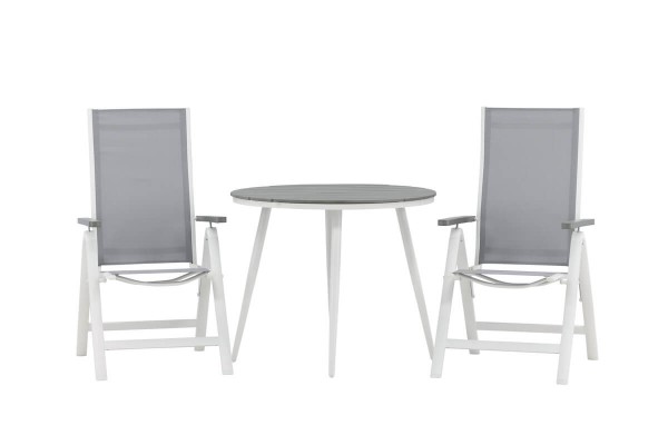 Break, Albany rund matgrupp Ø90 cm grå/vit Venture Home