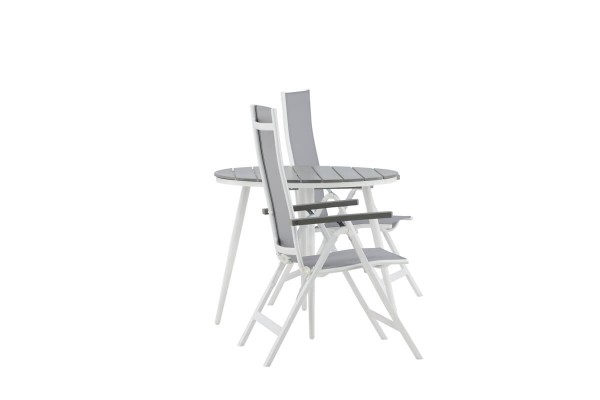 Break, Albany rund matgrupp Ø90 cm grå/vit Venture Home