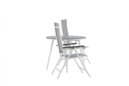 Break, Albany rund matgrupp Ø90 cm grå/vit Venture Home