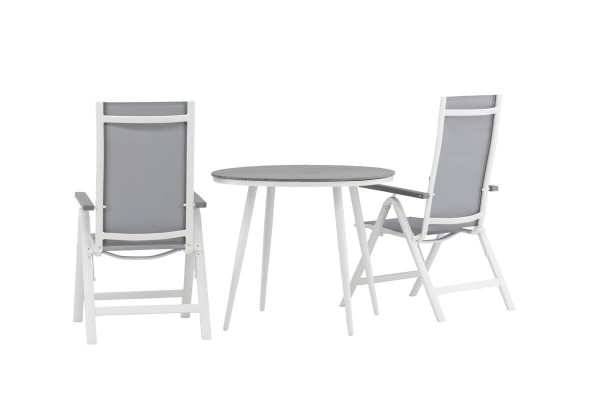 Break, Albany rund matgrupp Ø90 cm grå/vit Venture Home