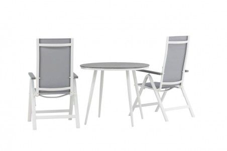 Break, Albany rund matgrupp Ø90 cm grå/vit Venture Home