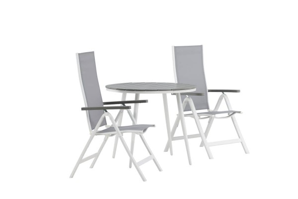 Break, Albany rund matgrupp Ø90 cm grå/vit Venture Home