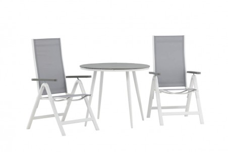 Break, Albany rund matgrupp Ø90 cm grå/vit Venture Home