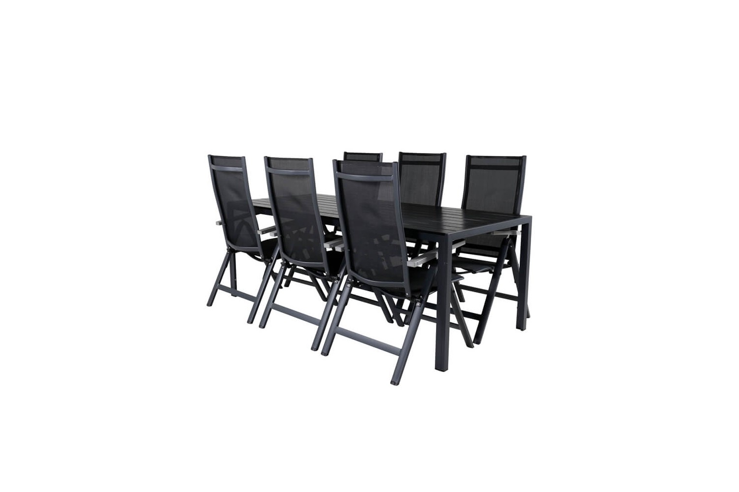 Break, Albany matgrupp 1 bord + 6 stolar svart Venture Home