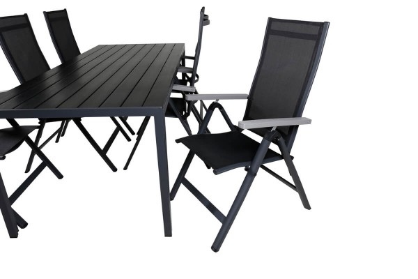 Break, Albany matgrupp 1 bord + 6 stolar svart Venture Home