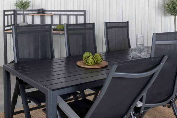 Break, Albany matgrupp 1 bord + 6 stolar svart Venture Home