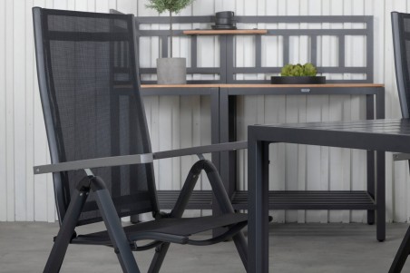Break, Albany matgrupp 1 bord + 6 stolar svart Venture Home