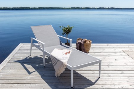Break solstol vit/grå Venture Home