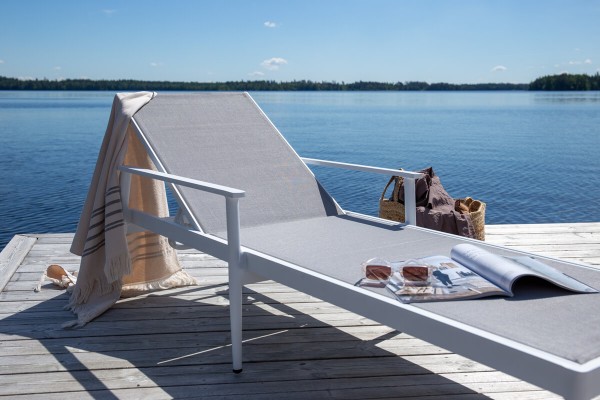 Break solstol vit/grå Venture Home
