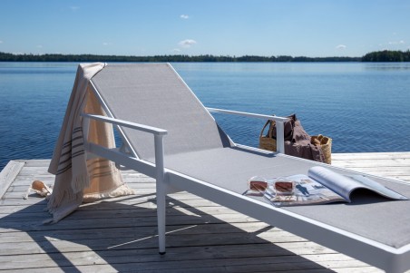 Break solstol vit/grå Venture Home