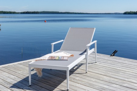 Break solstol vit/grå Venture Home