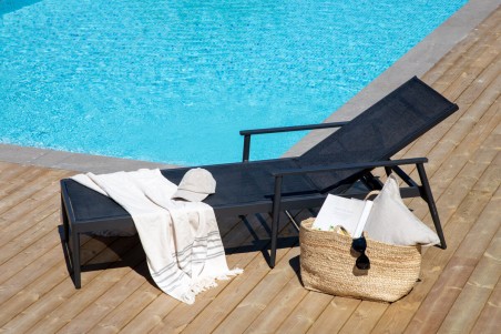 Break solstol svart Venture Home