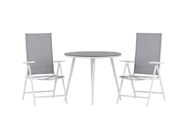 Break rund matgrupp Ø90 cm grå/vit Venture Home