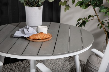 Break rund matgrupp Ø90 cm grå/vit Venture Home