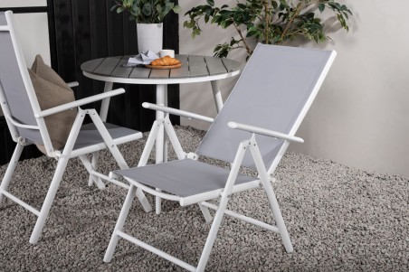 Break rund matgrupp Ø90 cm grå/vit Venture Home