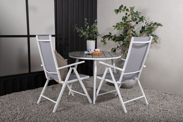 Break rund matgrupp Ø90 cm grå/vit Venture Home