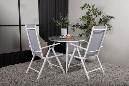 Break rund matgrupp Ø90 cm grå/vit Venture Home