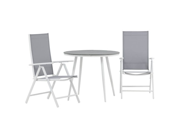 Break rund matgrupp Ø90 cm grå/vit Venture Home