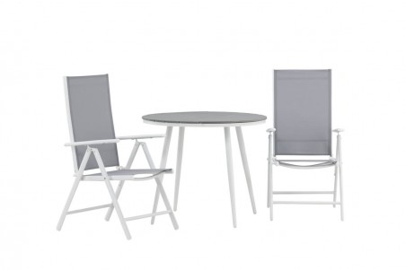 Break rund matgrupp Ø90 cm grå/vit Venture Home