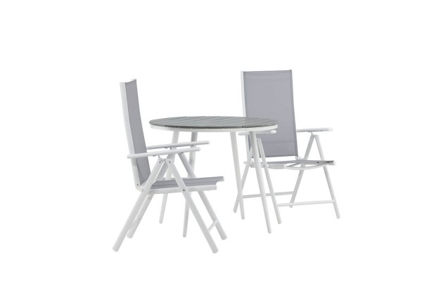 Break rund matgrupp Ø90 cm grå/vit Venture Home