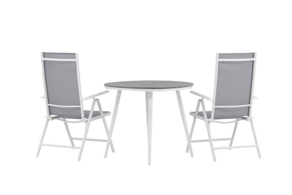 Break rund matgrupp Ø90 cm grå/vit Venture Home