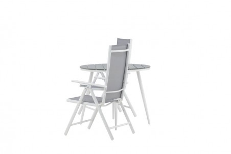 Break rund matgrupp Ø90 cm grå/vit Venture Home