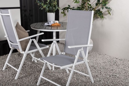Break rund matgrupp Ø90 cm grå/vit Venture Home