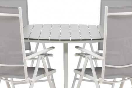 Break rund matgrupp Ø150 cm grå/vit Venture Home