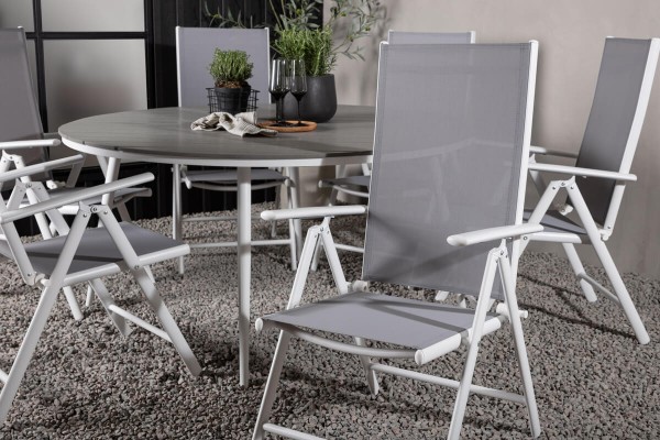 Break rund matgrupp Ø150 cm grå/vit Venture Home