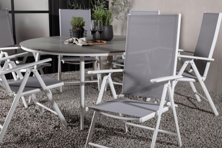 Break rund matgrupp Ø150 cm grå/vit Venture Home